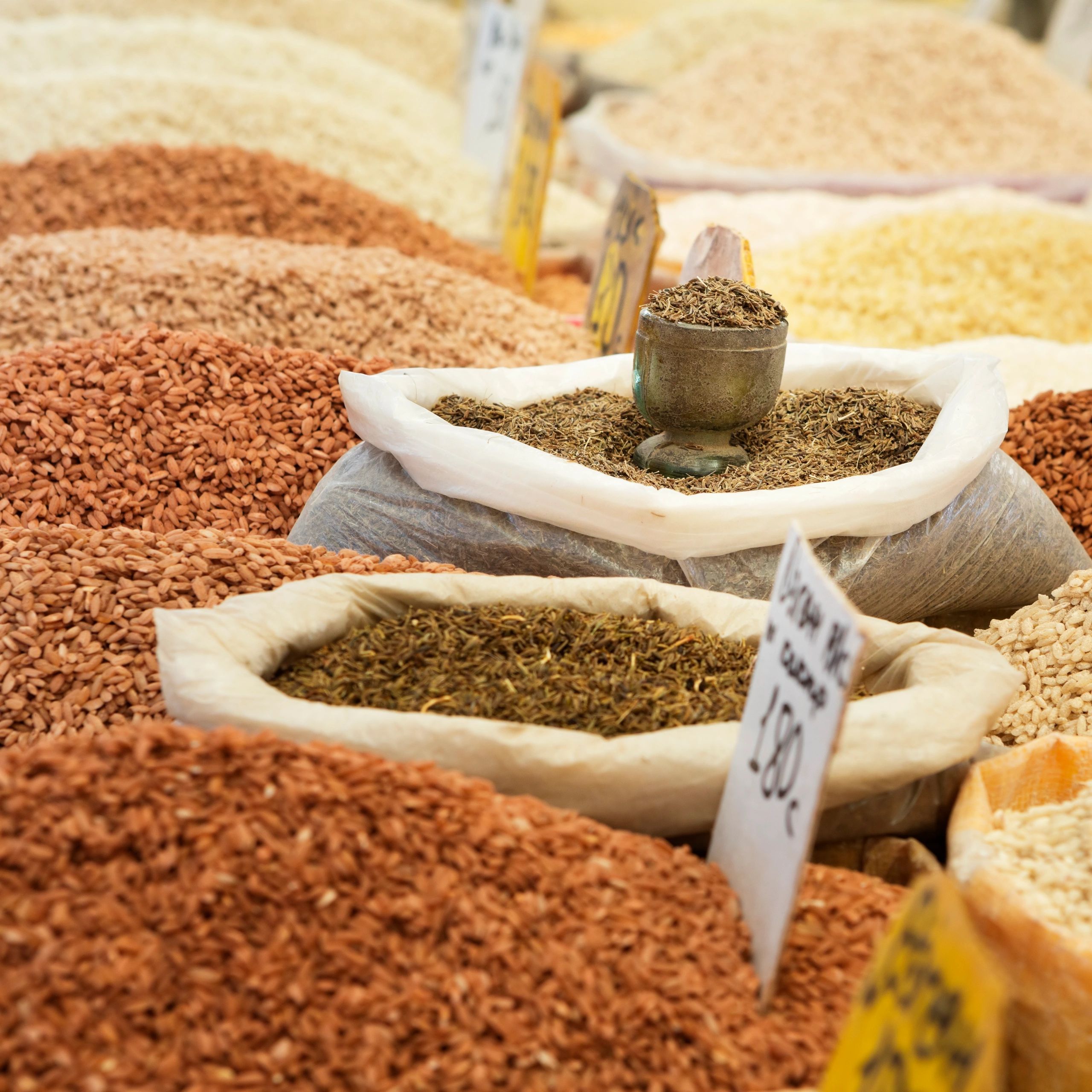 Rice and lentil staples